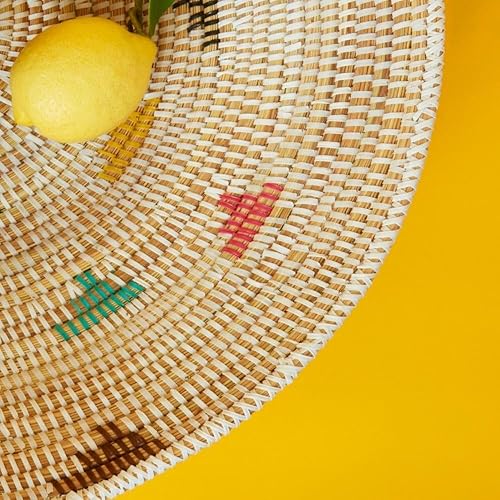 Miniatura 3 de Cuenco de cesta de césped con bloques de triángulo blanco extragrande