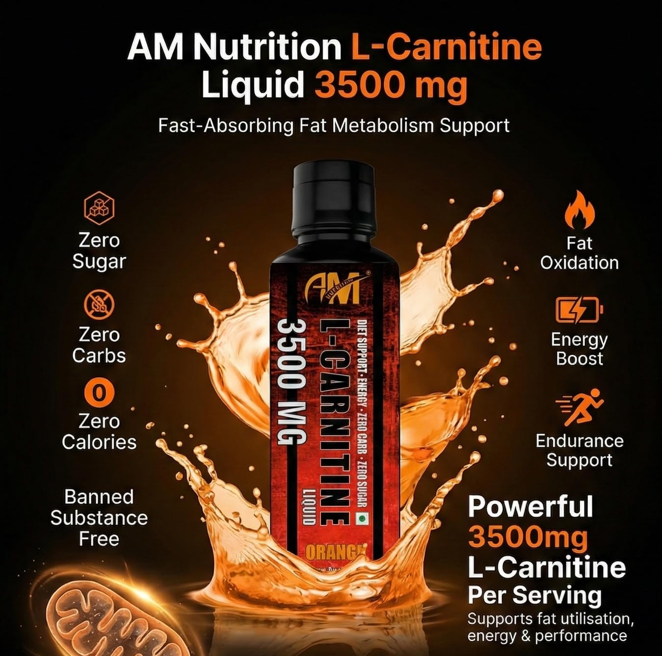 AM Nutrition L-Carnitine Liquid 3500mg 450ml (30 Servings) AM Nutrition L-Carnitine Liquid 3500mg 450ml (30 Servings)