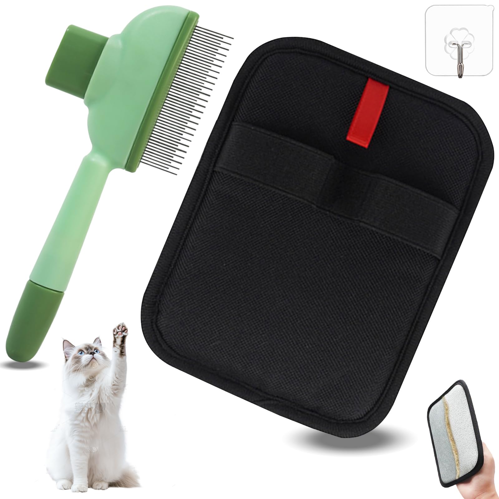 Gant d'épilation d'animaux domestiques lavable pour éliminer les poils sur lit et vêtements