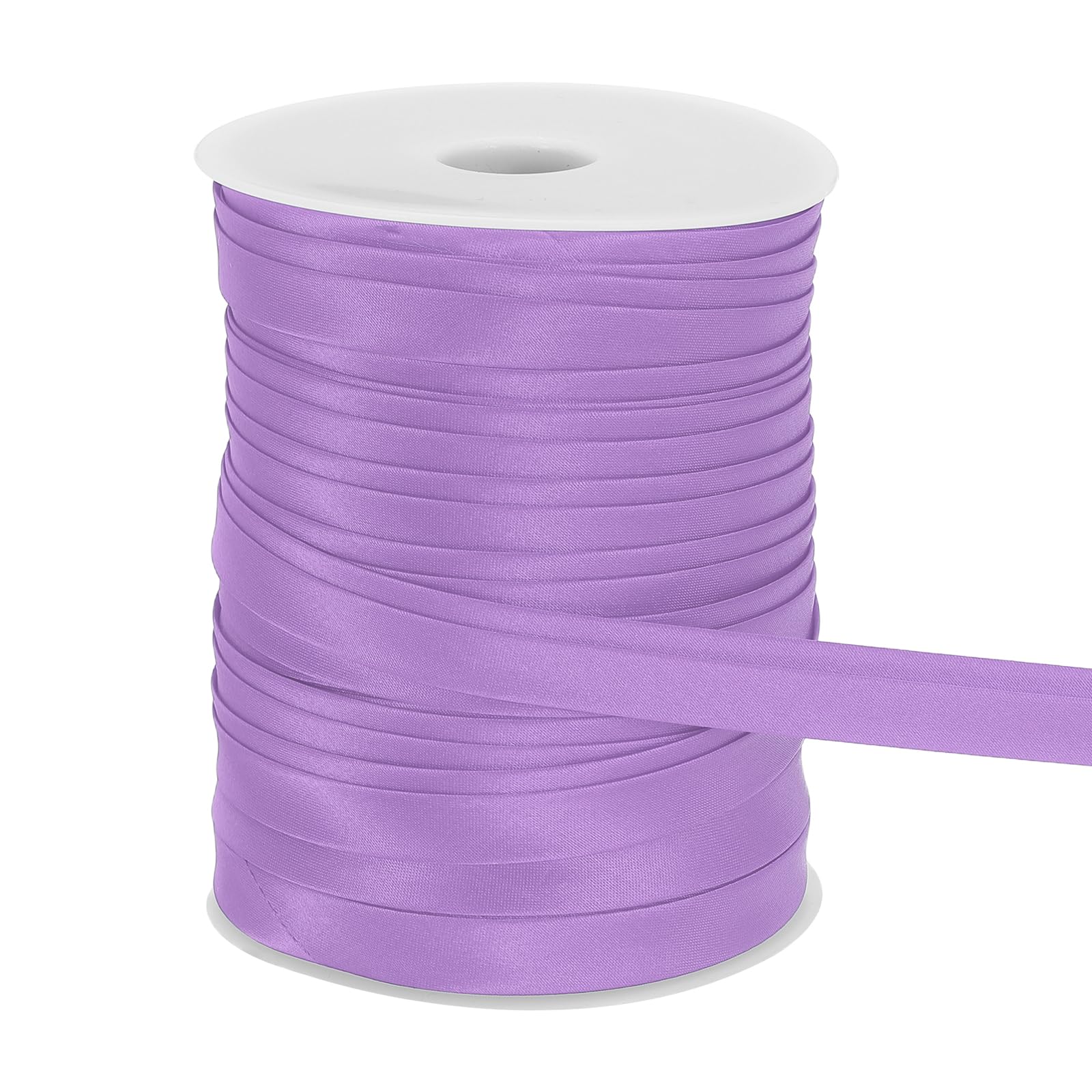 sourcing map Double Fold Bias Tape for Sewing 3/5 Inch x 55 Yards Satin Pre-fold Continuous Binding Tape for Seaming Quilting Hemming Binding DIY Crafts, Light Purple — image 1
