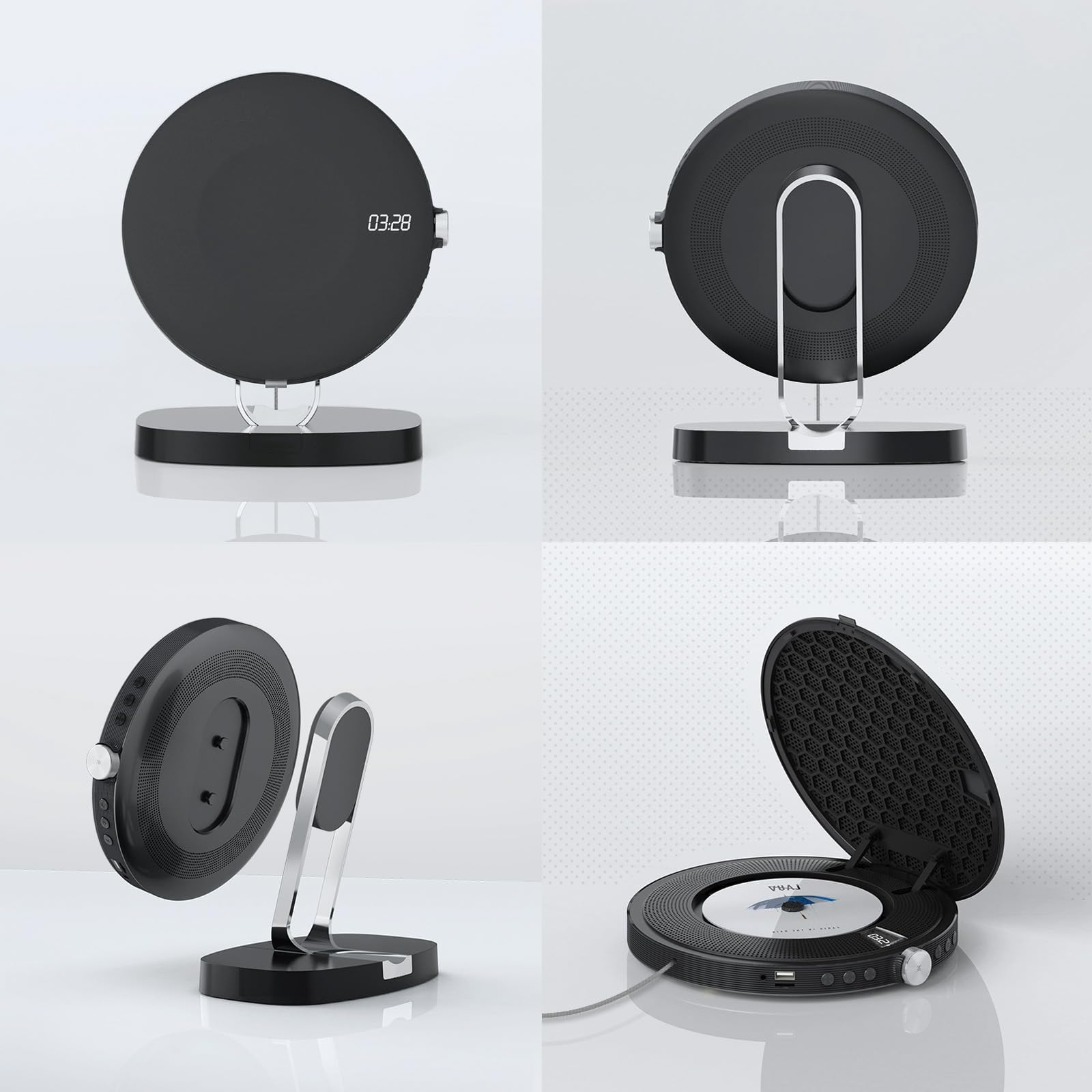 Lettore CD portatile con supporto Bluetooth e USB, altoparlante HiFi per uso domestico e in vacanza