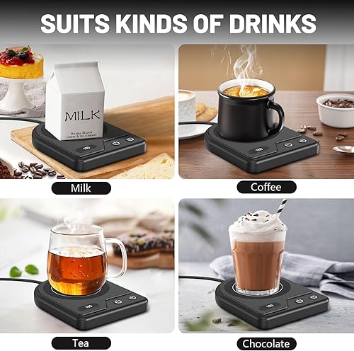 Miniatura 6 de Calentador de tazas, calentador de tazas de café con 3 ajustes de temperatura ajustables, calentador de café con funciones de apagado automático