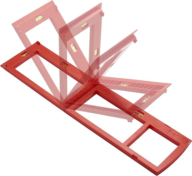 Socket Box Cutting Template Tool | with Vertical and Horizontal Spirit Levels | Opens to 450 mm | Marks 4 Box Sizes | Back Box Template | Electricians Tools
