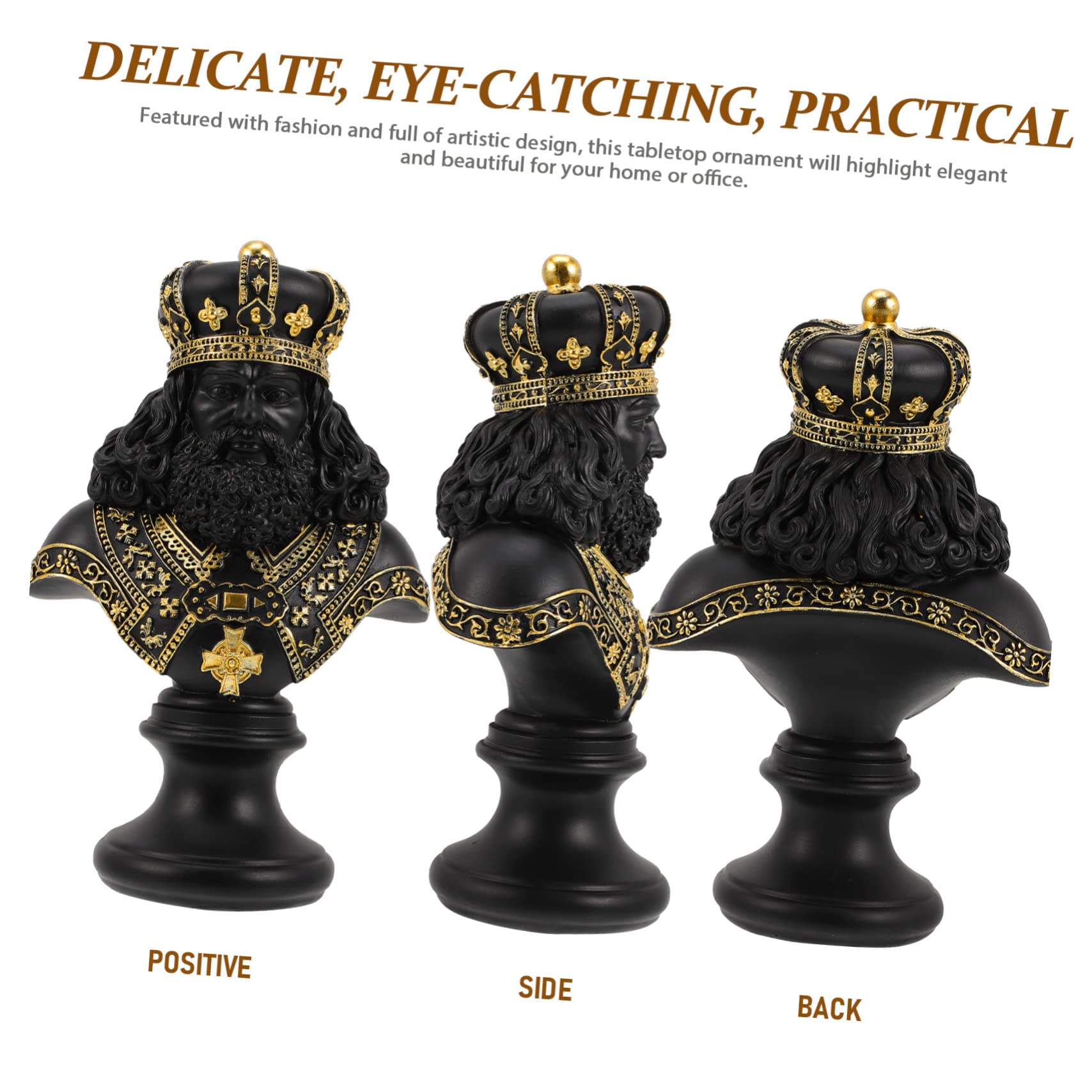 Statuette Roi D’échecs en Résine Synthétique, Élégante pour Bureau