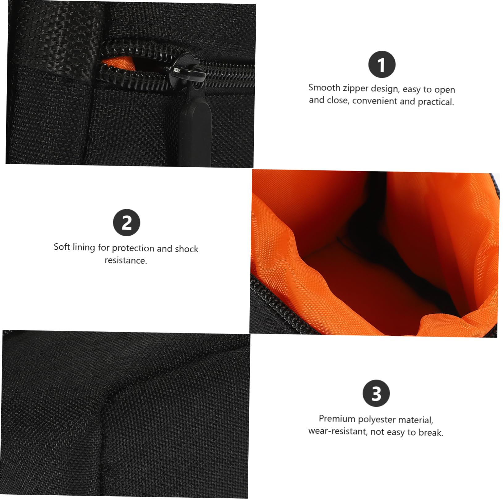 NUOBESTY 5 Piezas Bolsa Acolchada para Lentes de Cámara Estuche Portátil y Protector para Almacenamiento Práctico para Protección Antichoque