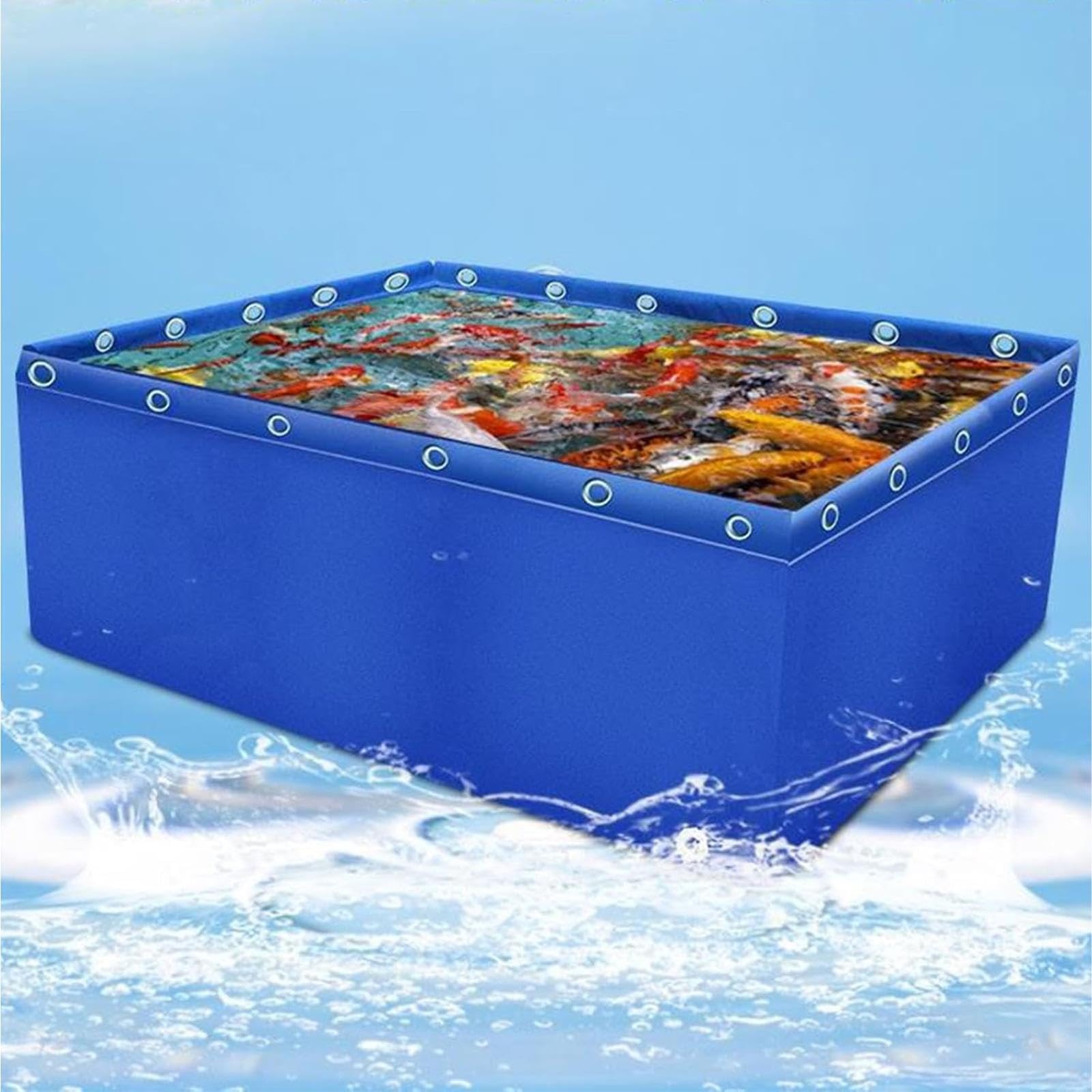 Piscine d'aquarium autoportante en toile PVC, design pliable pour le stockage de l'eau d'urgence, compatible avec l'eau salée et l'eau douce