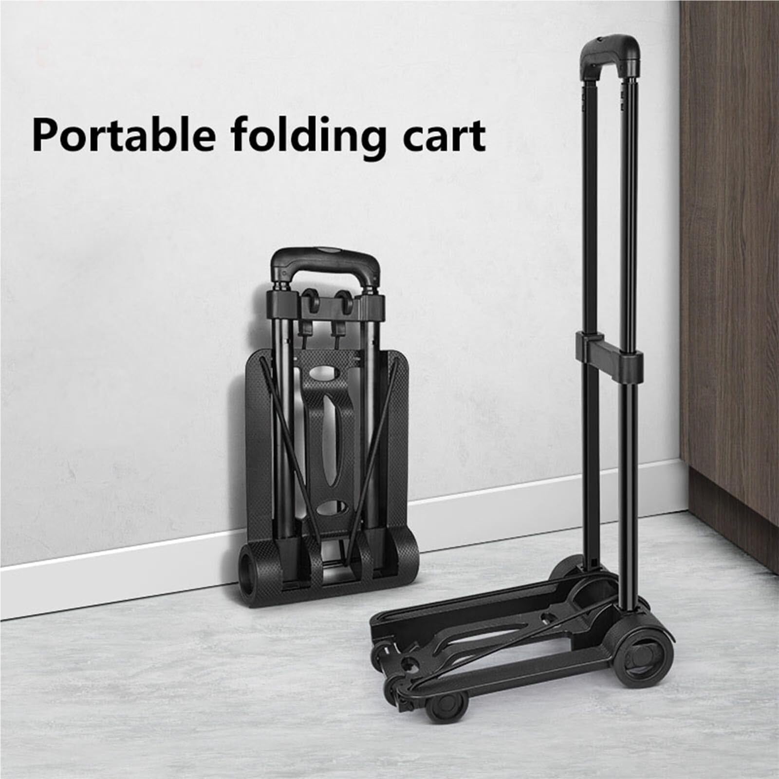 Carrello Mano Carrello A Mano for Bagagli con 2 Ruote, Pieghevole Portatile E Compatto for Viaggi Piattaforma Trasporto