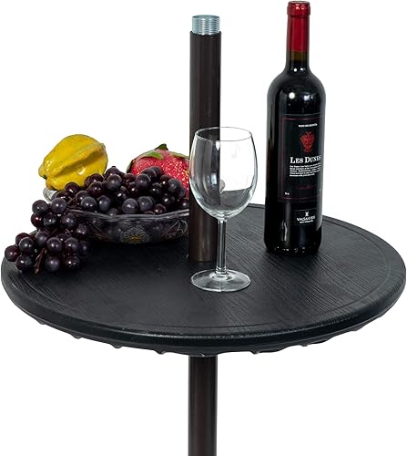 Sundale Outdoor Mesa de sombrilla ajustable, bandeja de mesa redonda portátil con agujero para paraguas, para playa, patio, jardín, piscina, 20