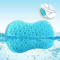 Sunlit Bath Jello Gel Lumbar Bath Pillow - Underwater Back Support with Non-Slip Suction Cups for Tubs & Spas, Aqua