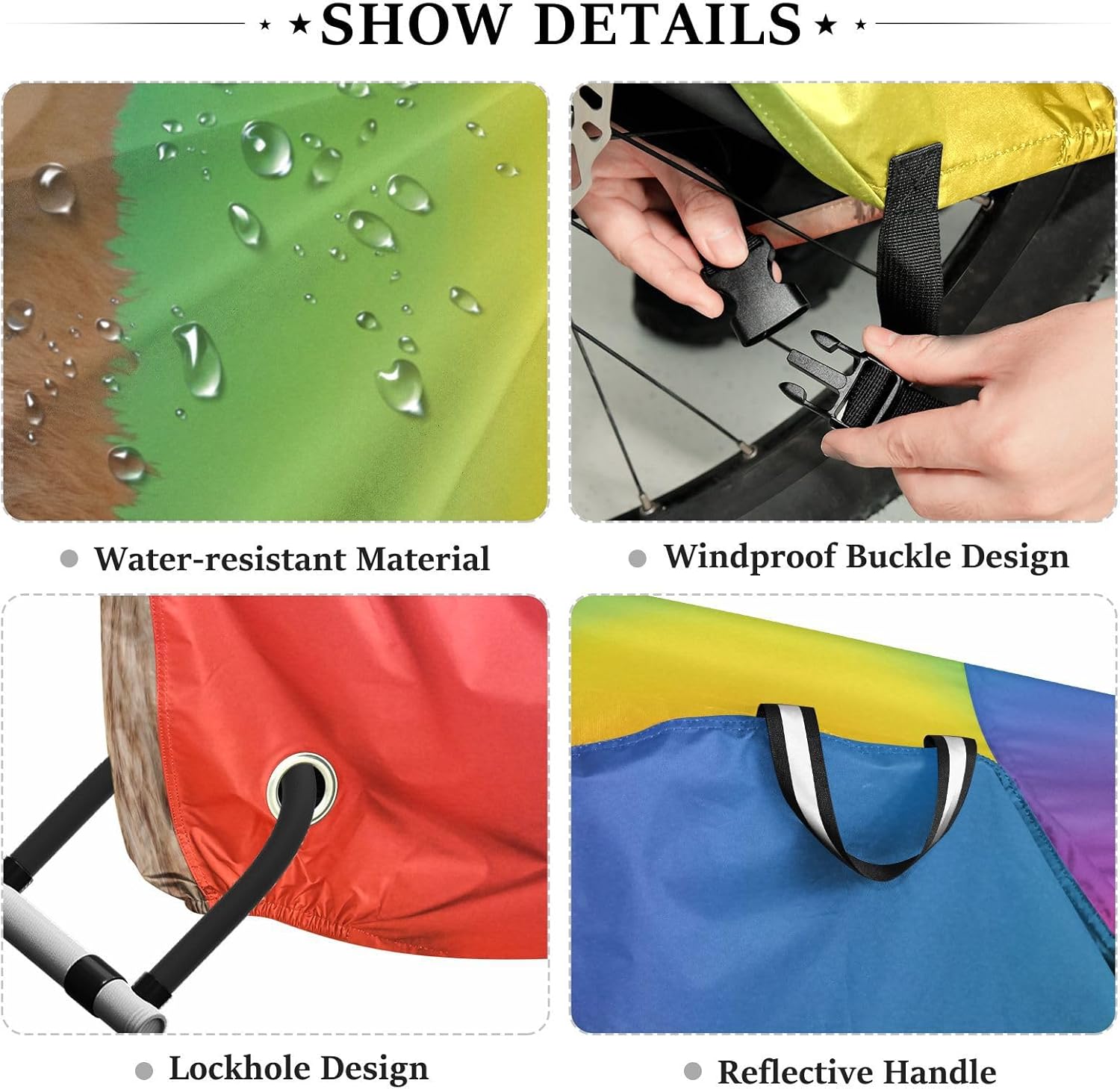 ALAZA Llama Rainbow Color Bike Cover Waterproof Outdoor Ebike Bicycle Covers Tarp Protection for 1/2 Bikes, Sun UV Dust Wind Proof