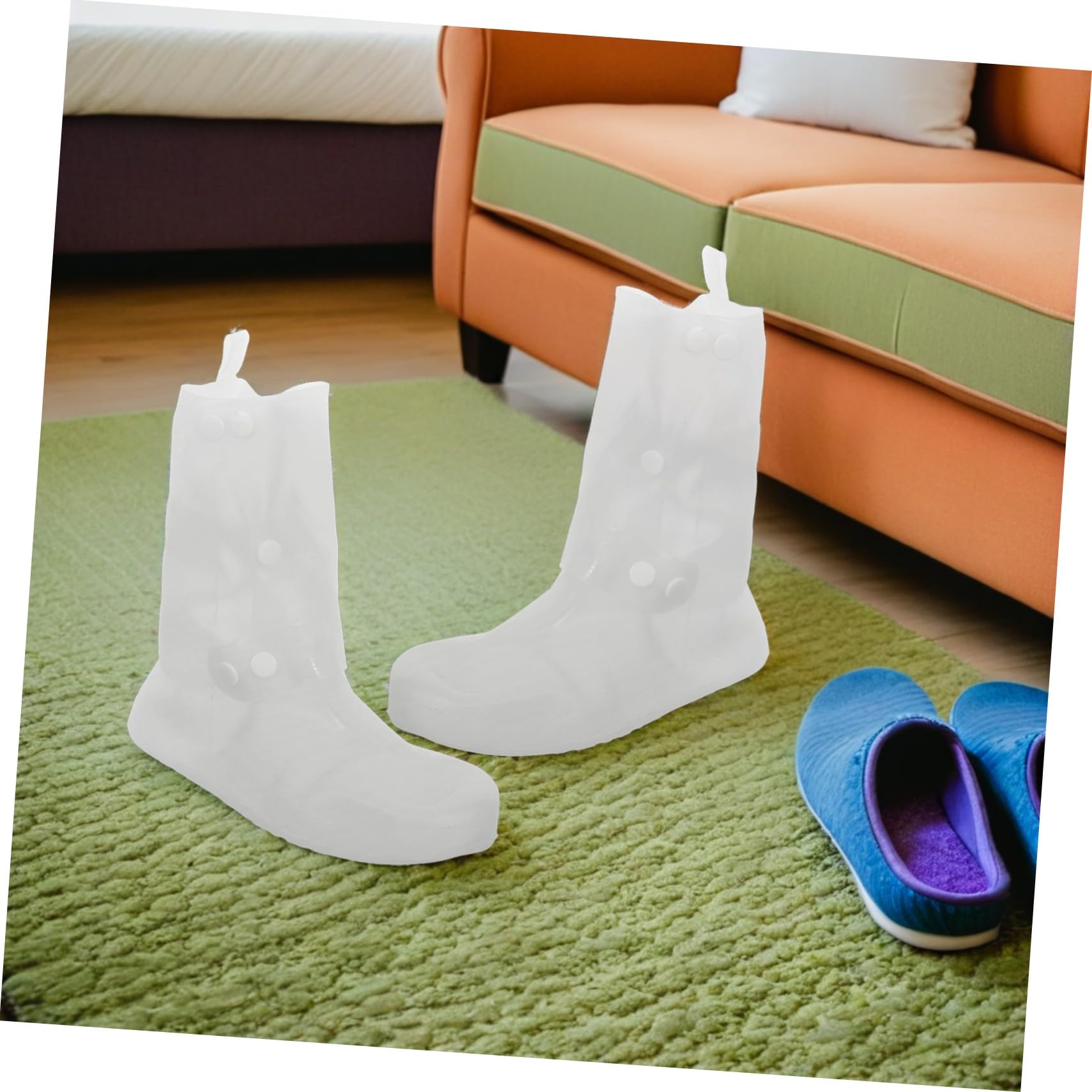 2 Pares Cubrezapatos Impermeables Reutilizables Antideslizantes para Adultos Fundas de PVC Compactas y Plegables para Lluvia Viajes Pesca y Ciclismo Talla