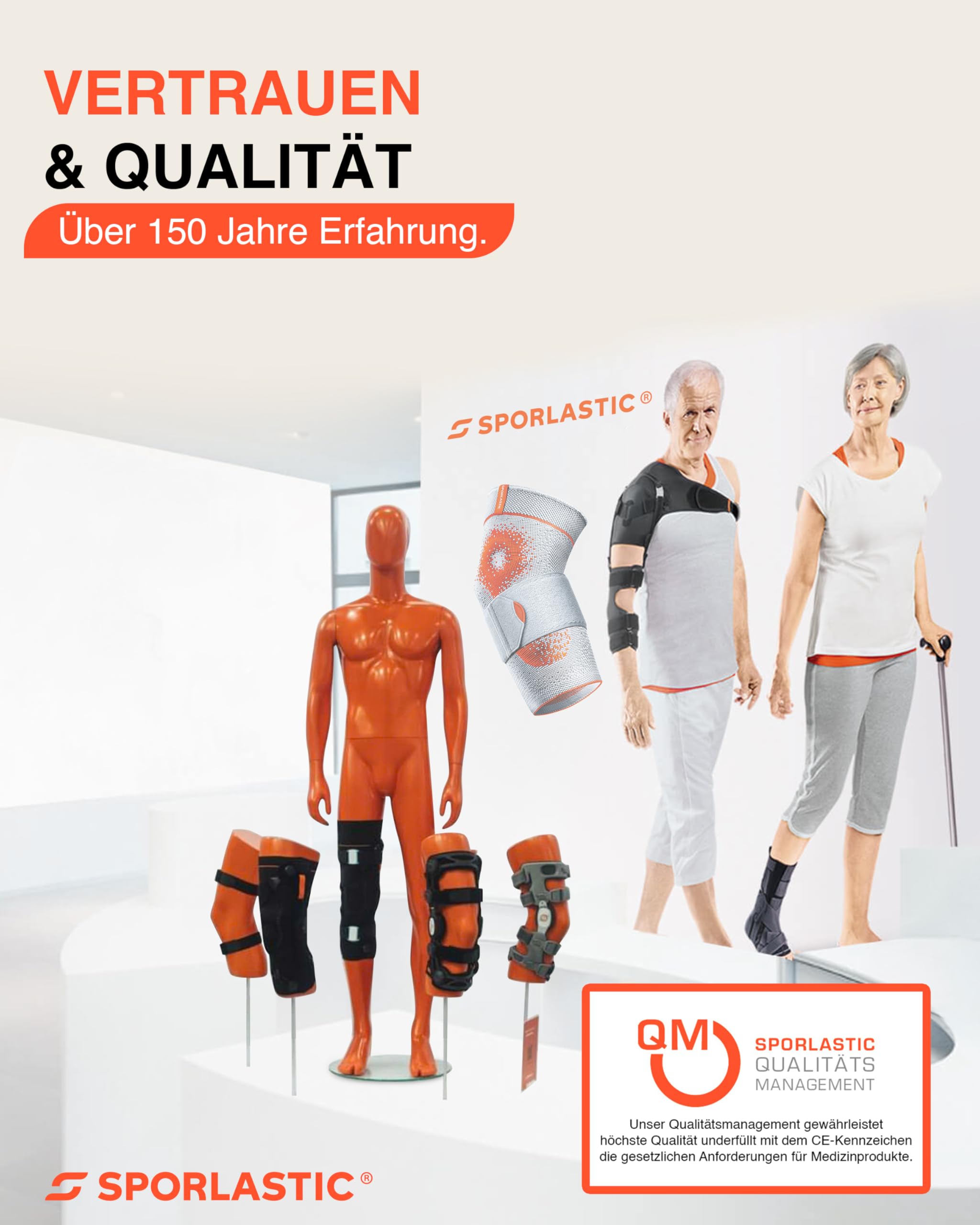 SPORLASTIC EPIDYN SUPREME - Fascia per gomito da tennis e da golf con pelotti in silicone - Ortopedico - Fascia per gomito per tendinite - Fascia di compressione per gomito - Platinum Orange XS