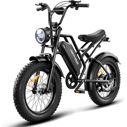HAPPYRUN Electric Bike,1500W/2000W,48V,18Ah E Bikes for Adults Electric 60+ Mile 32MPH Top Speed Electric Motorcycle All Terrain Fat Tire Electric Dirt Bike G50