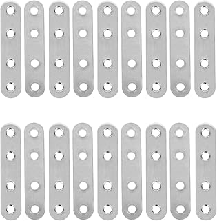 Cabilock 40pcs Corner Code Mending Plate Connector Angle Bracket Shelf Brackets Straight Steel Brace Desk Accessories Cabinet Shelf Fixing Tool Metal Stainless Steel