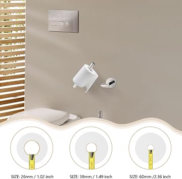 Polished Chrome Toilet Paper Holder & Towel Ring, SUS 304 Stainless Steel Silver Bathroom Hardware Set with Pivoting Toilet Paper Roll Holder Wall Mount for Bathroom