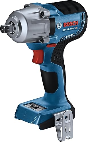 BOSCH GDS18V-330PCN Llave de impacto de 18 V sin escobillas de 12 pulgada de par medio con retención de pasador (herramienta desnuda)