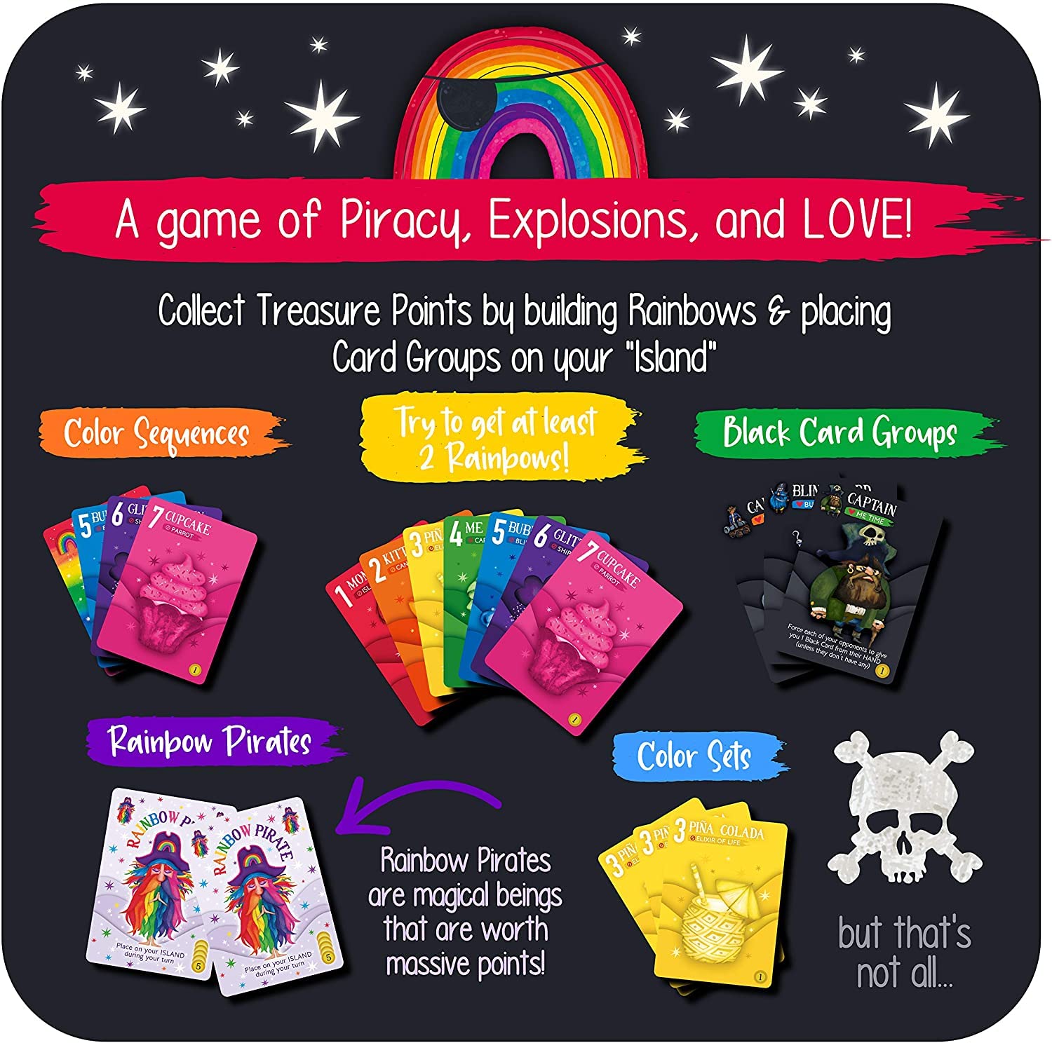 Rainbow Pirates - Gioco Di Carte In Italiano, Party Game Per 2-5 Giocatori, 7+ Anni - Avventura Tra Pirati E Arcobaleni
