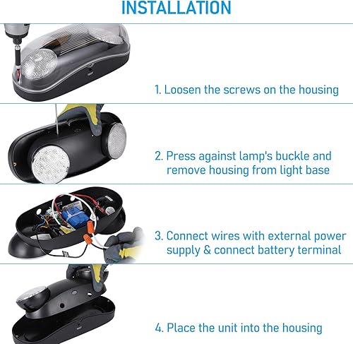 Miniatura 5 de LEONLITE Iluminación LED de emergencia, luz de emergencia de ubicación húmeda con batería de respaldo, luces de salida comerciales para negocios, 2