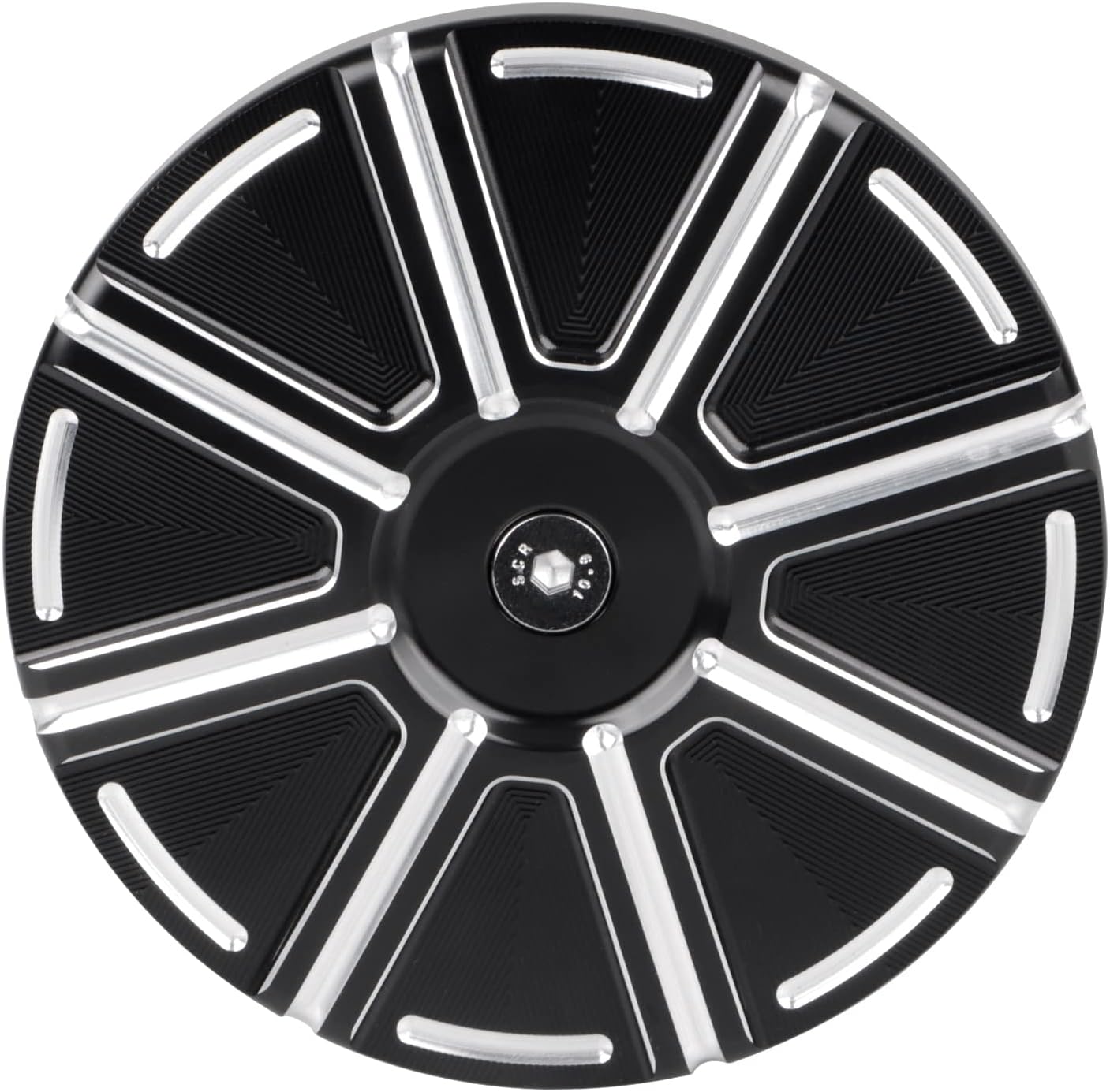 Custom Contrast Cut Billet Big Sucker Air Cleaner Cover for Harley Softail Sportster Dyna Touring Electra Glide Road King, Black