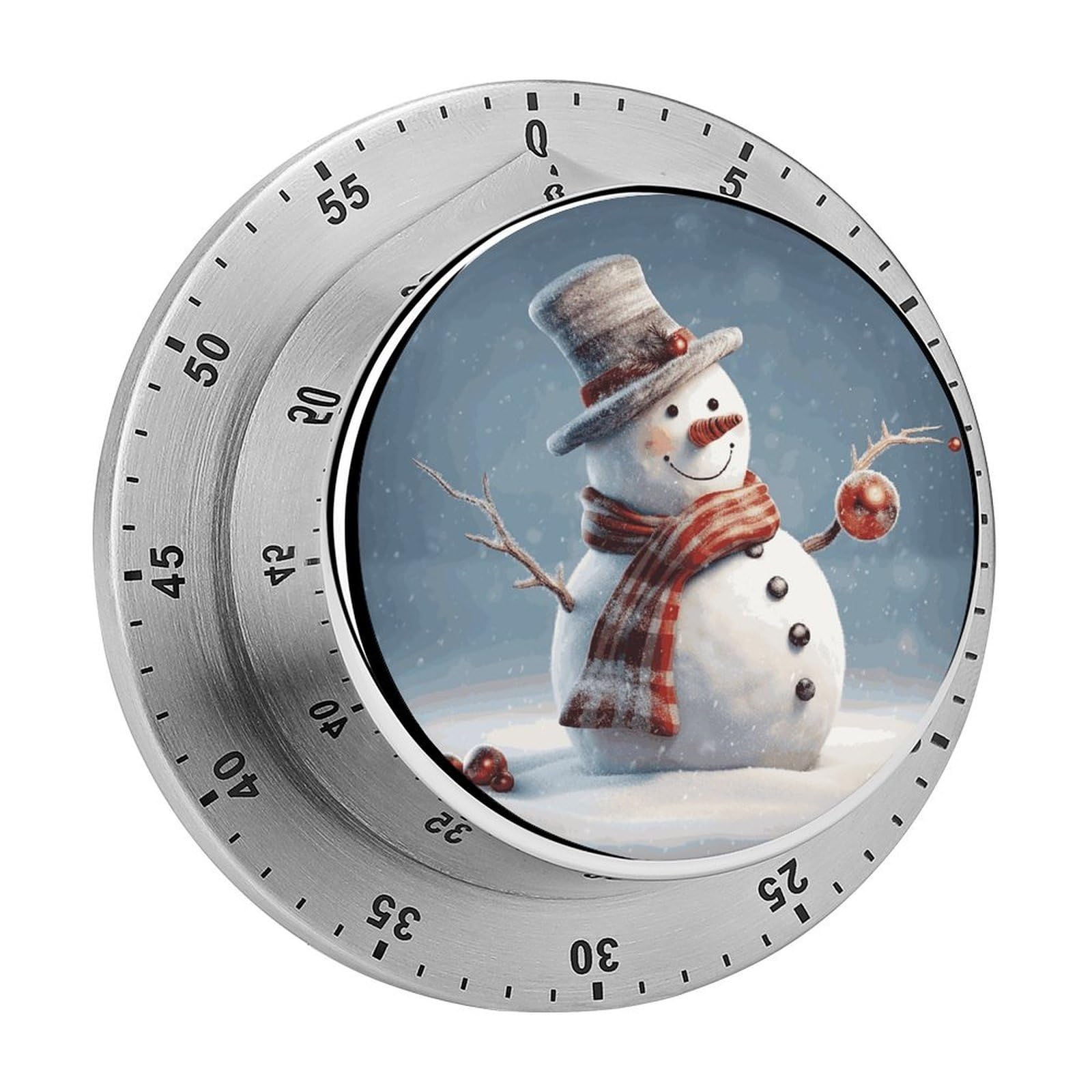 Funny Christmas Snowman Manual Countdown Timer with Magnetic Base Visual Mechanical Timer for Classroom Home Study and Cooking