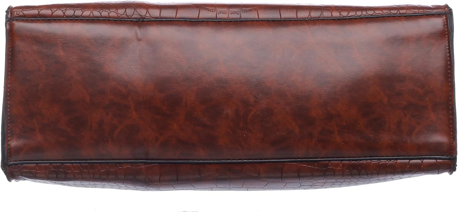 Crocodile-Embossed Tote Bag for Women – Stylish Large Shoulder Handbag, Fits 15.6" Laptop – Work & Office Purse