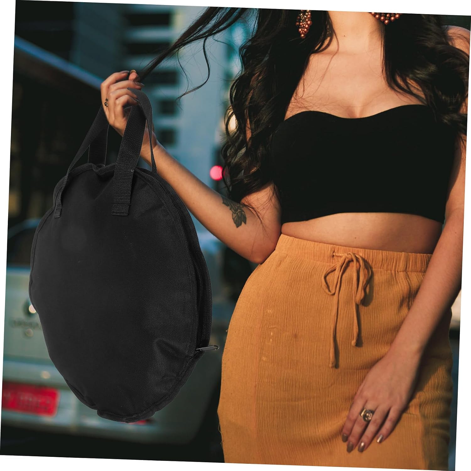Black Oxford Fabric Drum Pouch Portable Storage Bag for Dumb Drum Percussion Instruments Durable Accessory Organizer for Travel Camping image 5