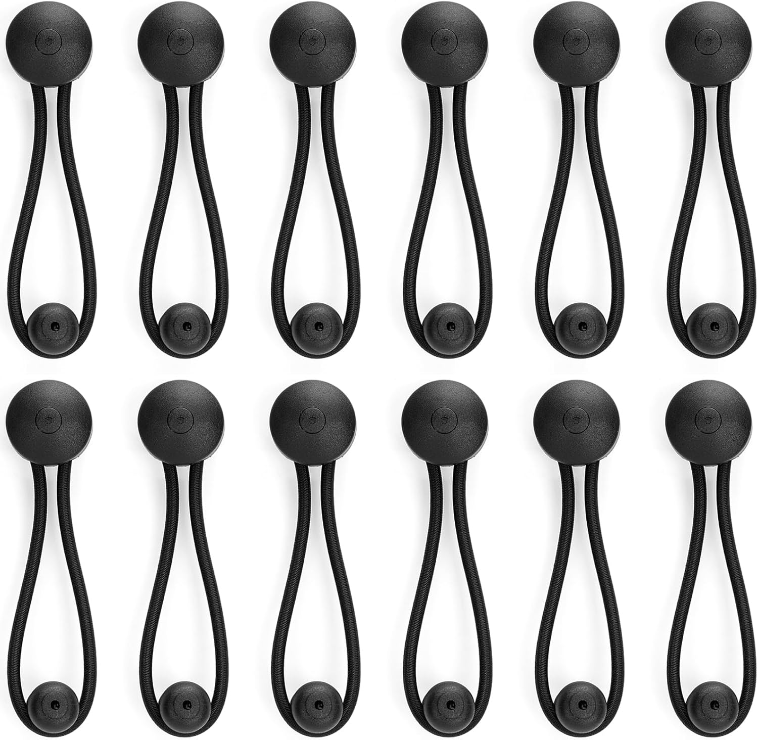 12x Bungee Shock Cord Clip with Knobs, Pull Tie Down Tarp Canvas Knobs for Marine Boat Yacht Truck Car RV Camping Tents Cargo Pool Awning Covers