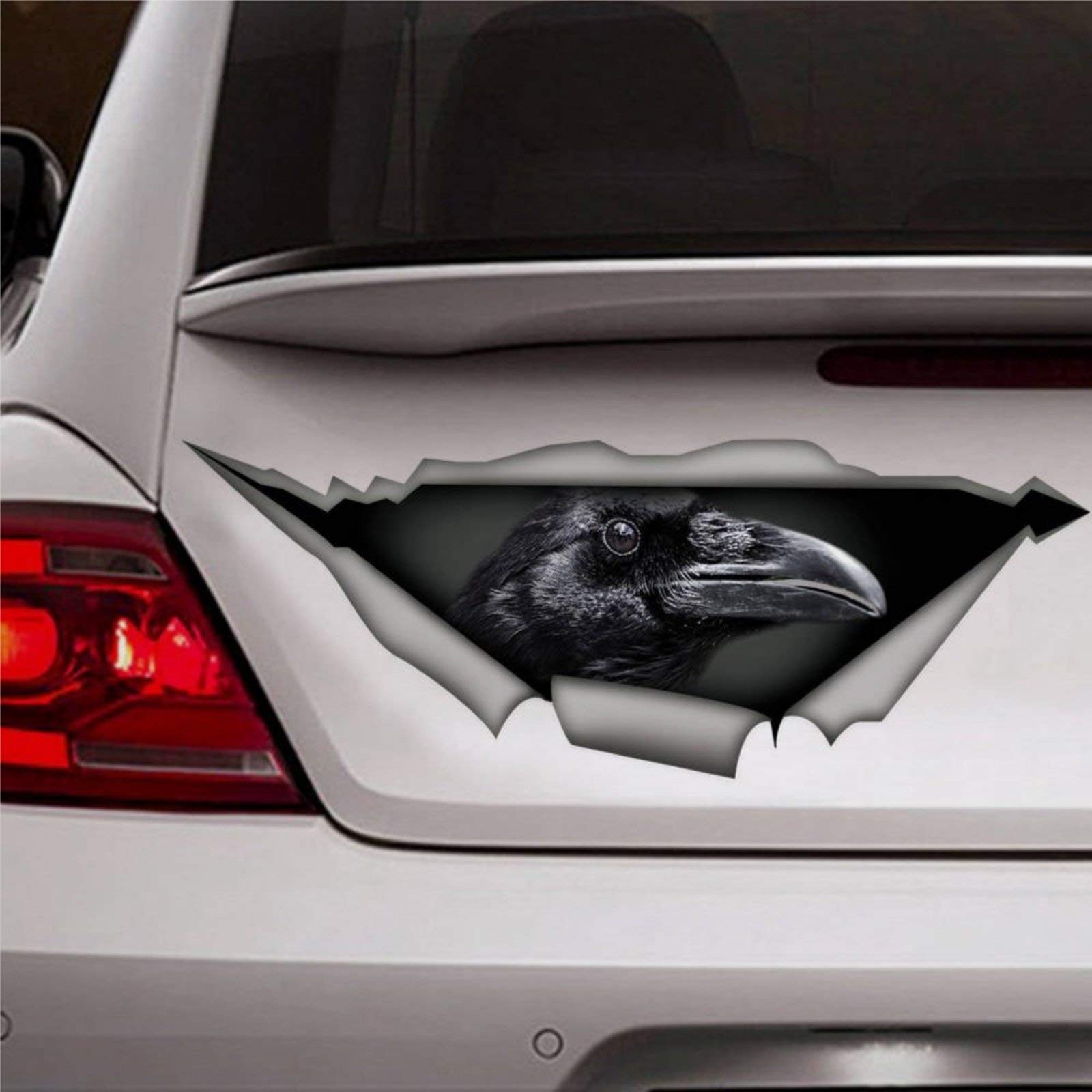 Crow Car Decal, Black Bird Decal Crow Sticker Stickers 3D Funny Car Decal Window Decal Vinyl Bumper Decal Die Cut Decals Laptop Stickers Present