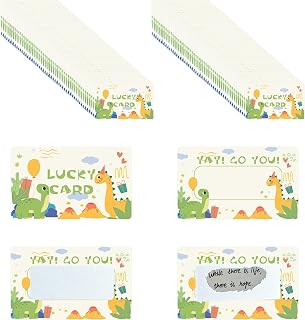 Festival Wish Cards Cartoon Reward Card Sweepstakes Cards Lucky Scratch Card Blank Section to Writing for School Teaching Family Events Party Activities Birthday Gatherings Group Building,100 Pieces