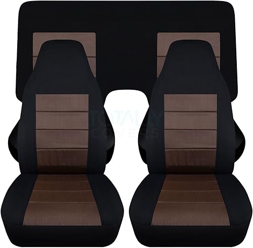 Miniatura 43 de Totally Covers Compatible con cubiertas de asiento para Chevy Camaro 1982-1992: Negro - Juego completo (23 colores) Cupé/Convertible Banco Negro