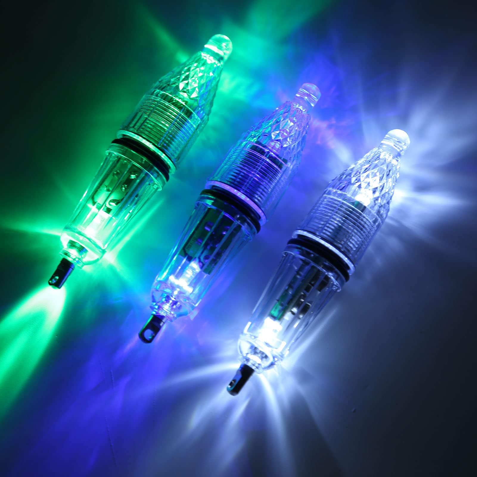 Luce da Pesca, 3 Pezzi Luce LED per Pesca Subacquea illuminata Cambia Colore Luce da Pesca a Goccia Profonda attrattiva per Pesca Notturna