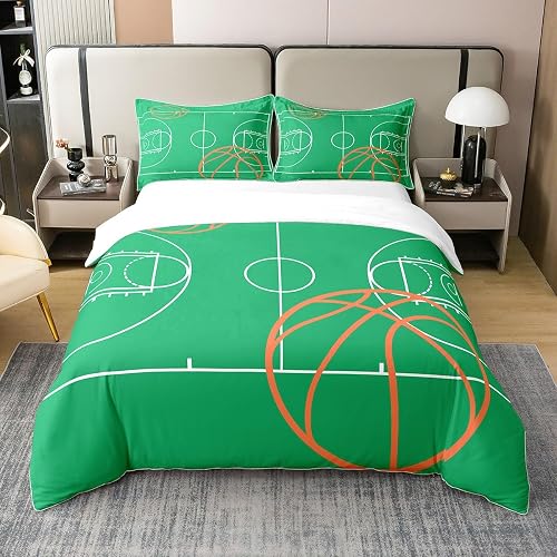 Feelyou 100% Cotton Basketball Duvet Cover Twin Size Kids Boys Girls Teens