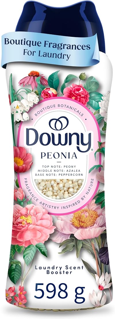 Downy Boutique Botanicals In Wash Laundry Scent Booster Beads, PEONIA Scent, Boutique Fragrances inspired by the Artistry of Nature, 598 g