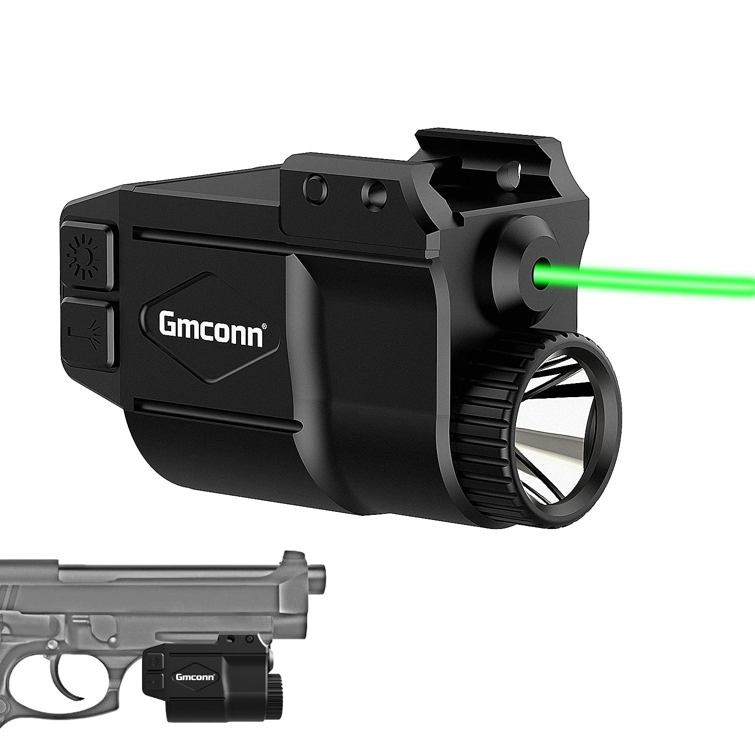 Gmconn Tactical Gun Light and Green Laser Sight Combo 650 Lumens