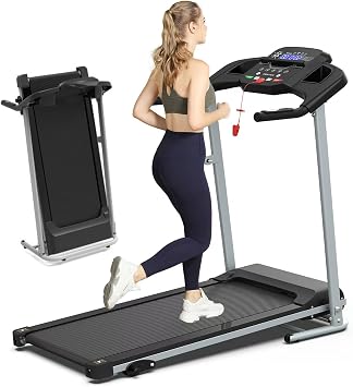 Treadm with Incline, 2.5HP Foldable Treadmill for Home Office Small Space Portable Walking Treadmill 265 Lbs with 15 Preset PROG, LED Display, Speaker and Cup Holder