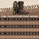 J's.o.l.e Waterproof Mens Steel Toe Work Boots Square Toe - Leather Cowboy Boots, Botte Travail Homme for Farm,Ranch,Heavy Duty,Construction & Industrial