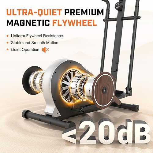Miniatura 2 de ANCHEER Máquina elíptica de ejercicio, entrenador elíptico para gimnasio en casa, equipo de ejercicio de 500 libras, peso máximo, máquina elíptica
