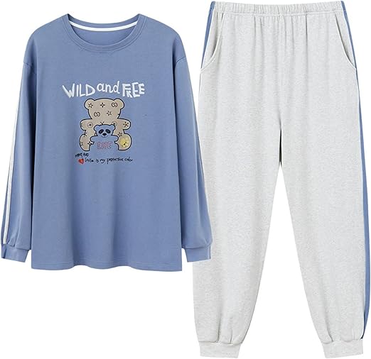 Amazon Co Jp クマ柄 ルームウェア メンズ 寝巻き スウェット パジャマ 秋冬 ゆったり 大きい 伸縮性 上下セット ラウンドネック 部屋着 綿100 ポケット付き L 3xl 吸汗 通気 防寒 おしゃれ 寝間着 長ズボン 長袖 服 ファッション小物