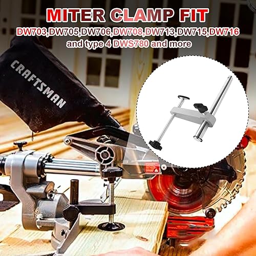 Miniatura 6 de 630065-00 Se adapta a Dewalt DW718  DWS780  DW717 Conjunto de abrazadera de sierra ingletadora