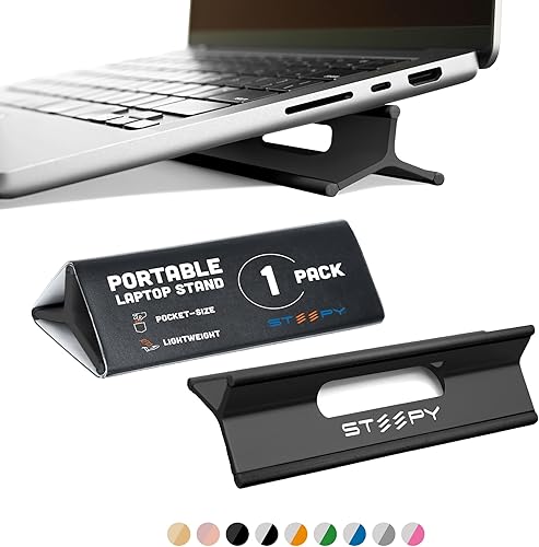 Steepy Soporte portátil para computadora portátil para escritorio, altura ajustable y soporte portátil para laptop, soporte ergonómico para