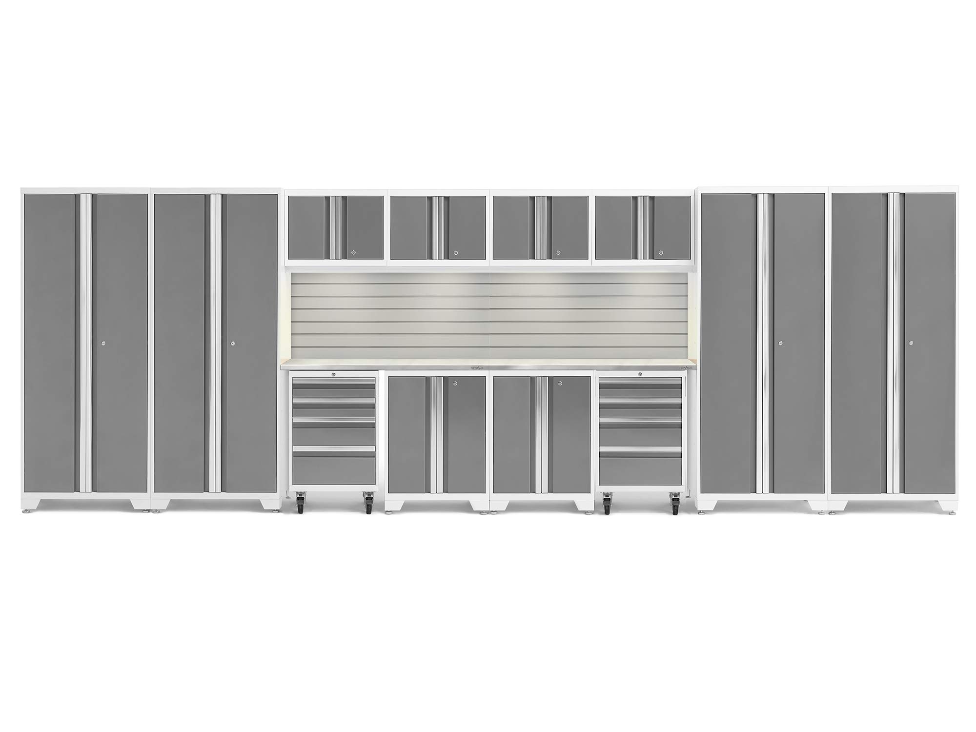 NewAge Products Bold Series White 14 Piece Set, Garage Cabinets, 56999