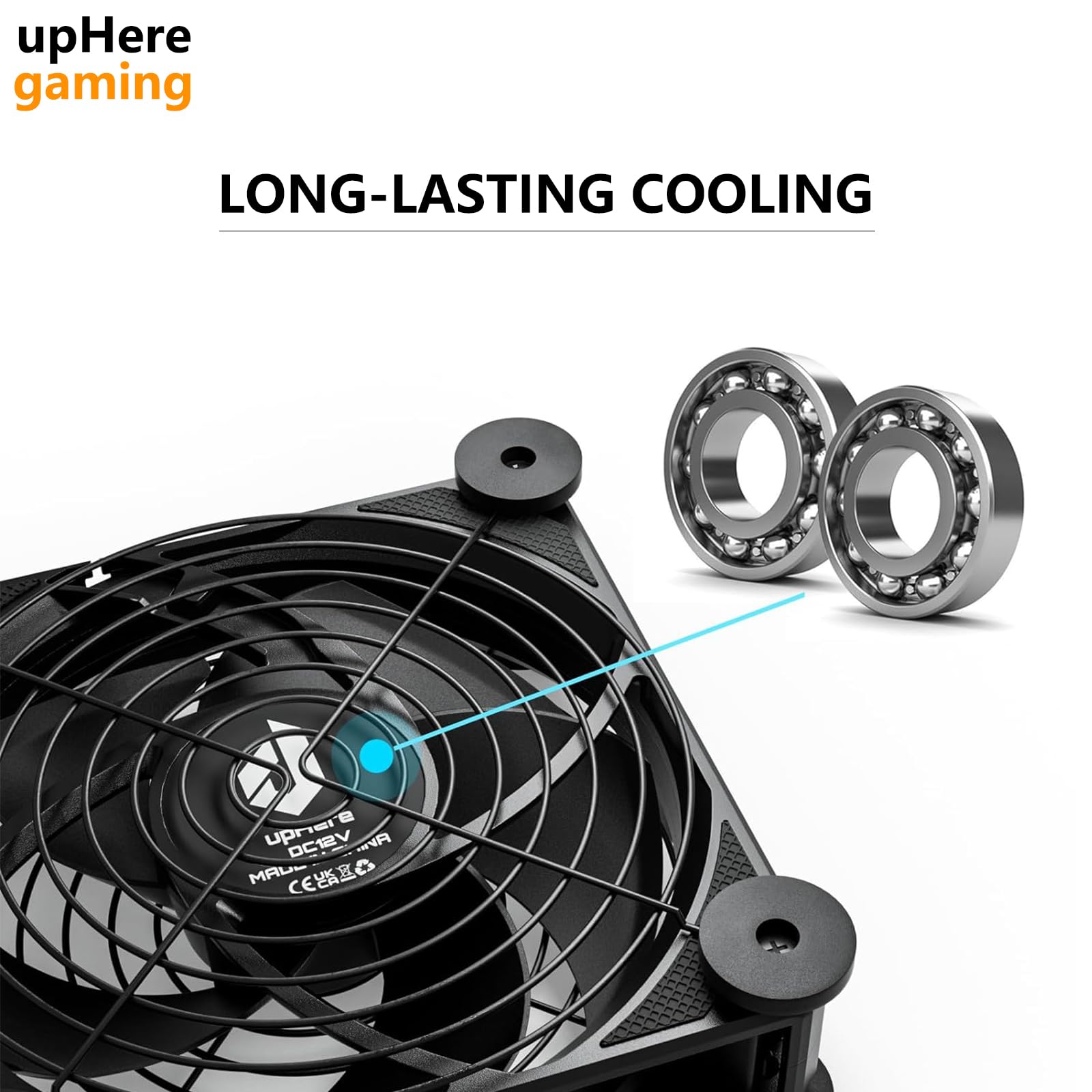 upHere Ventilateur Gaming PC 120mm Ultra Silencieux avec Contrôleur de Vitesse, AC 12V Double Roller Ball, Cinq Réglable, pour PC/Playstation/TV Box, 1PCS (U2DC1-1)