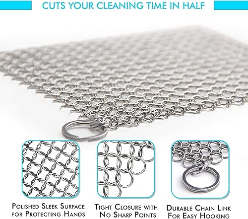 Miniatura 3 de Krisp - Limpiador para utensilios de cocina anodizados de hierro fundido, acero inoxidable, raspador de utensilios de cocina, hornos holandeses,