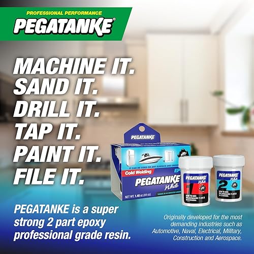 Miniatura 4 de Resina epoxi blanca de 2 partes  Adhesivo profesional de soldadura en frío  Pegamento de metal líquido de alta resistencia  Reparación general y