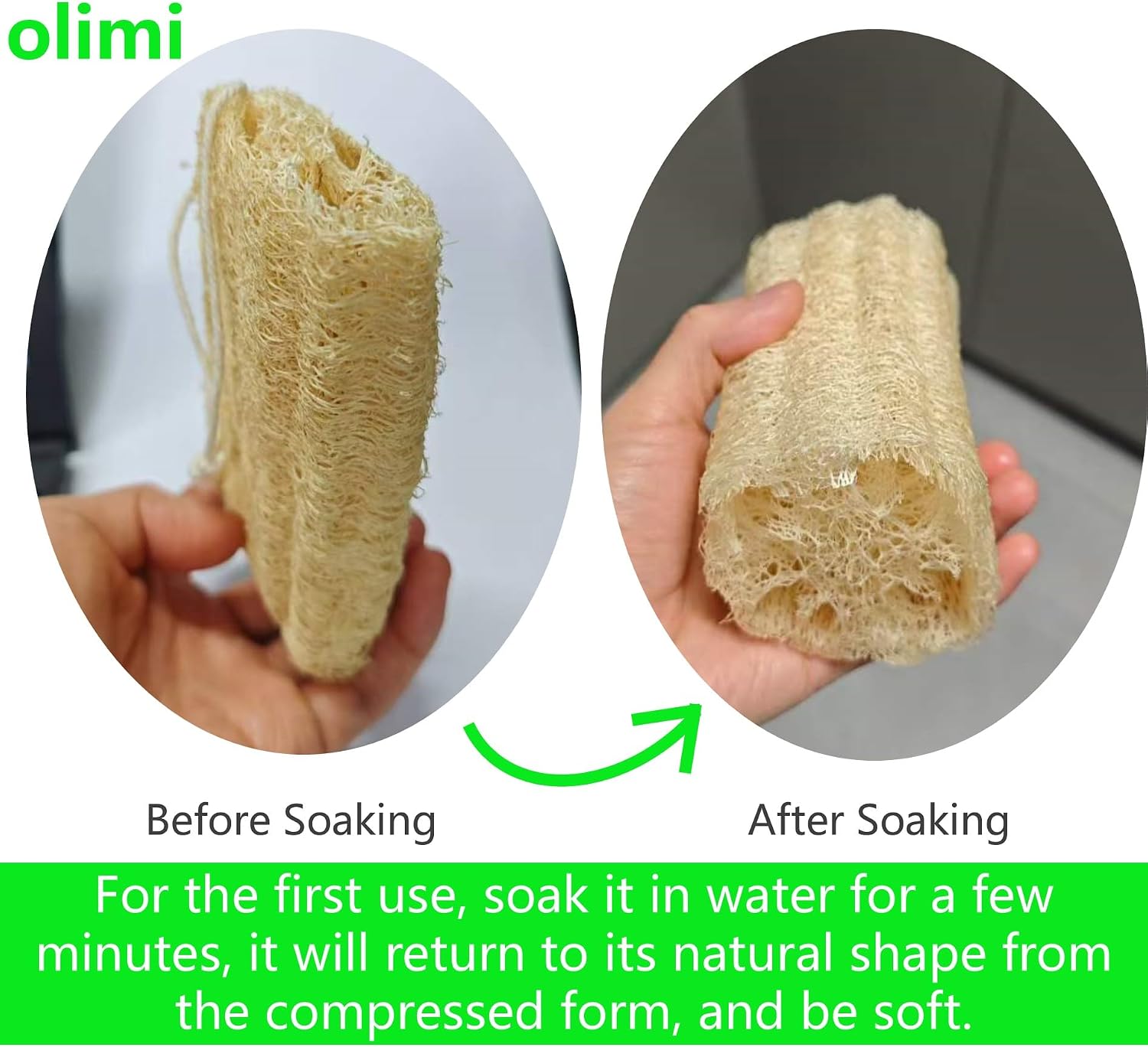 OLIMI Natural Luffa Scrubber for Dishes (4-Pack), 100% Loofah Sponge for Kitchen Cleaning, Non-Scratch Scrub Pads for Pots Pans Glass, 12cm/4.7 inch Each, Eco-Friendly Dishwashing Tools image 5