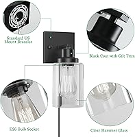 Vista 5 de Apliques de pared enchufables, paquete de 2 lámparas de pared, apliques de pared rústicos, apliques de iluminación de pared, apliques de pared