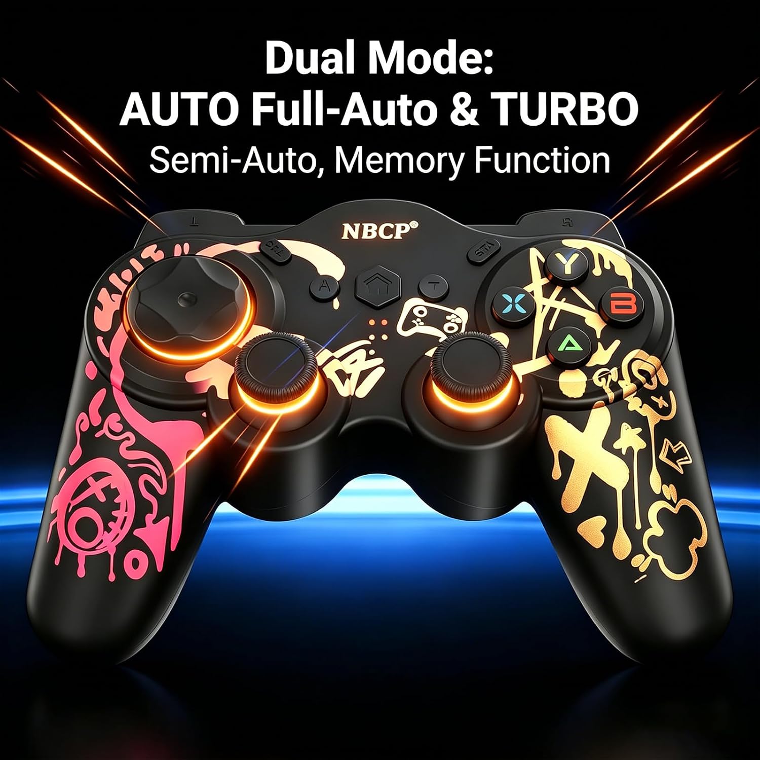 NBCP Wireless Pro Controller for Switch/Switch 2/PC - Hall Effect Joysticks Switch 2 Controller with Unique Pattern RGB Lighting/Dual Vibration/6-Axis Gyroscope/Turbo, Skin-Like Touch Gamepad for PC/iOS/Android/Switch 2, No Drift