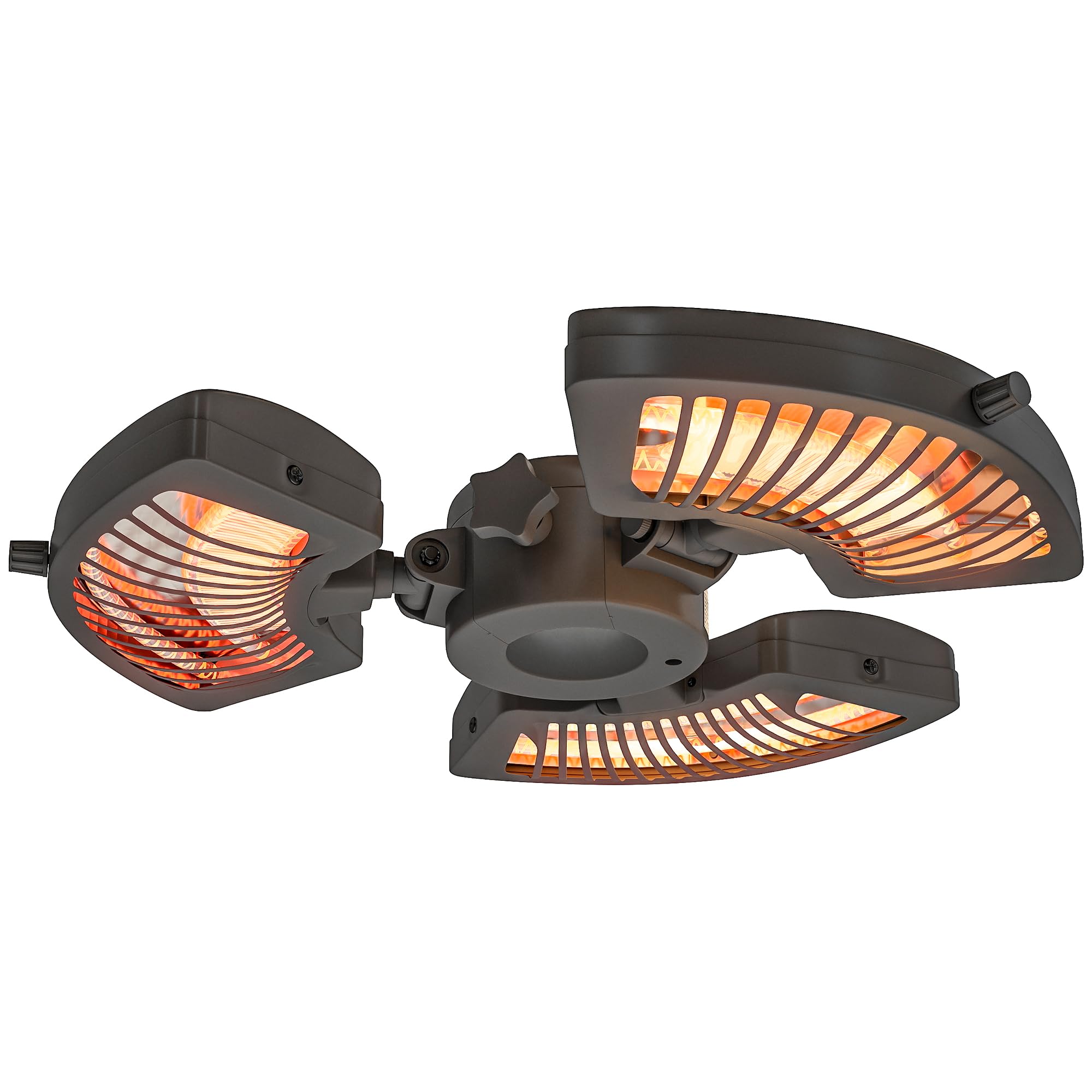 Outsunny Calefactor por Infrarrojos para Parasol 800/1600/2400W Negro | Estufa Exterior Eléctrica de Aluminio, 3 Niveles de Calentamiento, Protección Antivuelco, IP44, para Terraza Patio Jardín