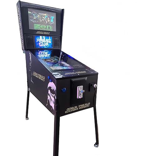 66 in 1 Games Pinball Machine Arcade Pro 32" 4K Ultra HD - American Style Vintage Cabinet ,Digital Leaderboard & Haptic Feedback - Home Game Room Man Cave Bar Entertainment (32" 66in1)