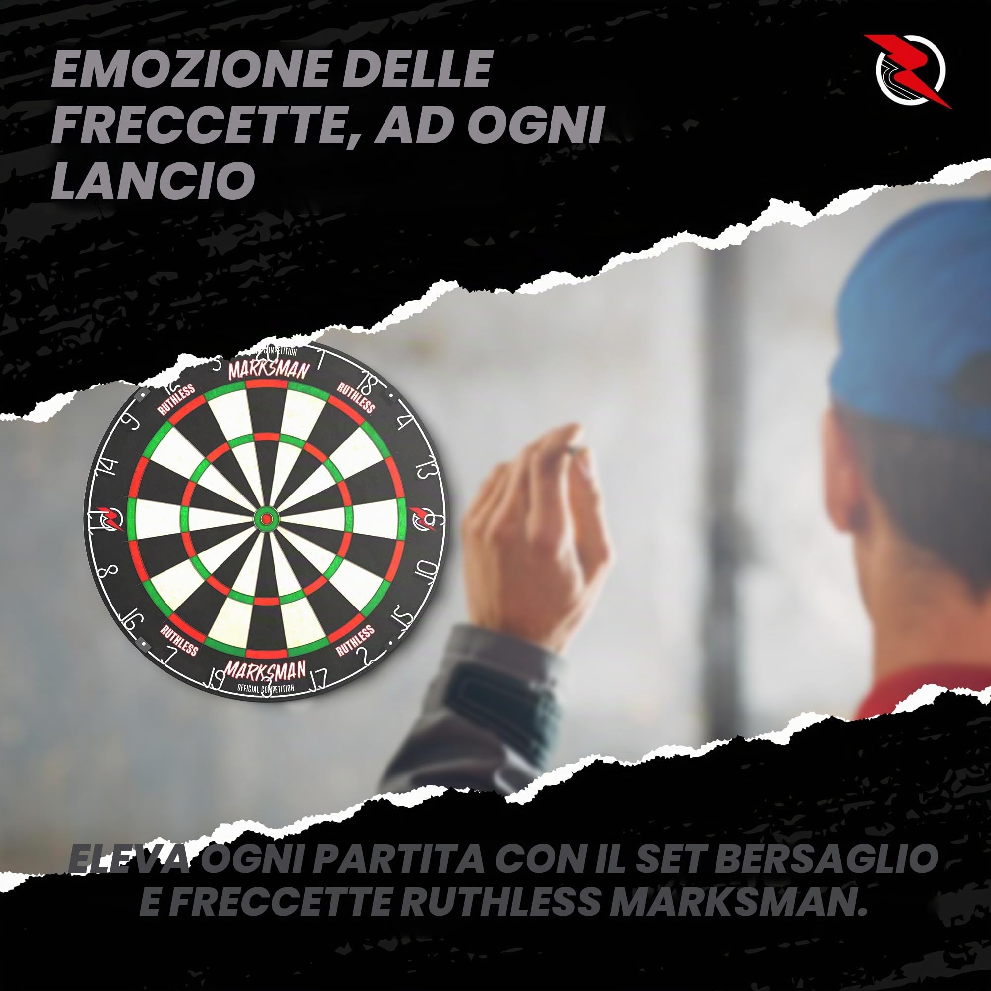 Ruthless Marksman Dart Board Bersaglio professionale ultra sottile in filo di sisal per freccette con punta in acciaio DB072